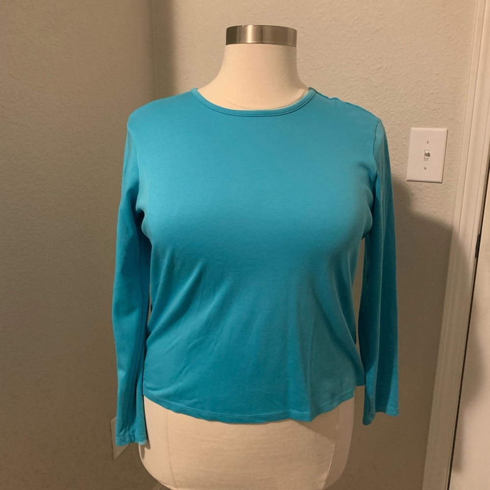 T-34 L.L. Bean Turquoise Long Sleeve Women's Tee